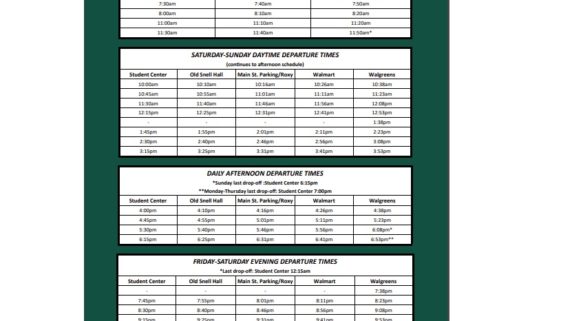 Clarkson University Bus Schedule